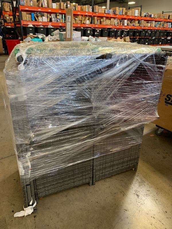 Photo 1 of 4 CHAIR PATIO SET WITH TABLE. UNKNOWN IF MISSING ANY PIECES.