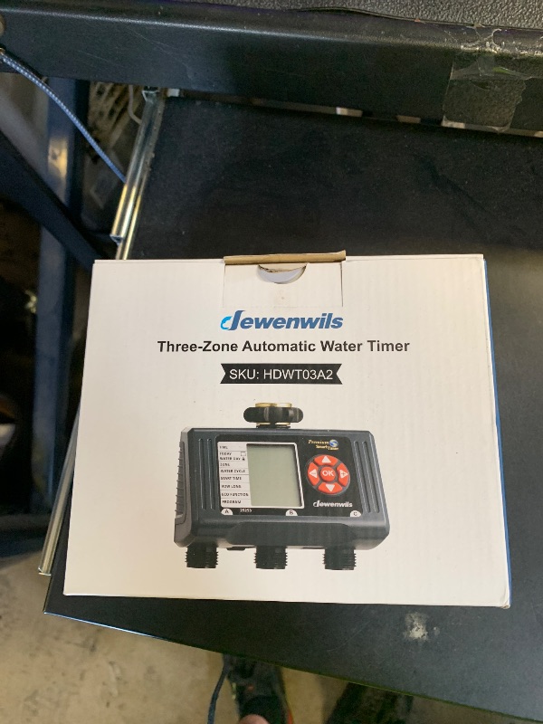 Photo 1 of DEWENWILS Sprinkler Timer 3 Zone, Water Hose Garden Irrigation Timer with 4 Programmable Procedure and Low Battery Warning, Repeat Watering over Period, Faucet Controller with Rain Delay Mode for Lawn