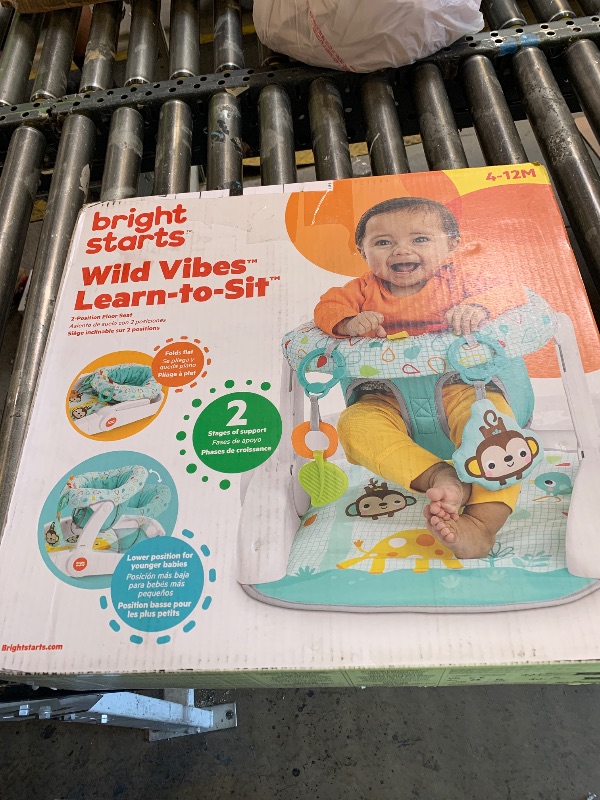 Photo 1 of Bright Starts Learn-to-Sit 2-Position Baby Floor Seat with Toys, Unisex, 4-12 Months, Wild Wiggles