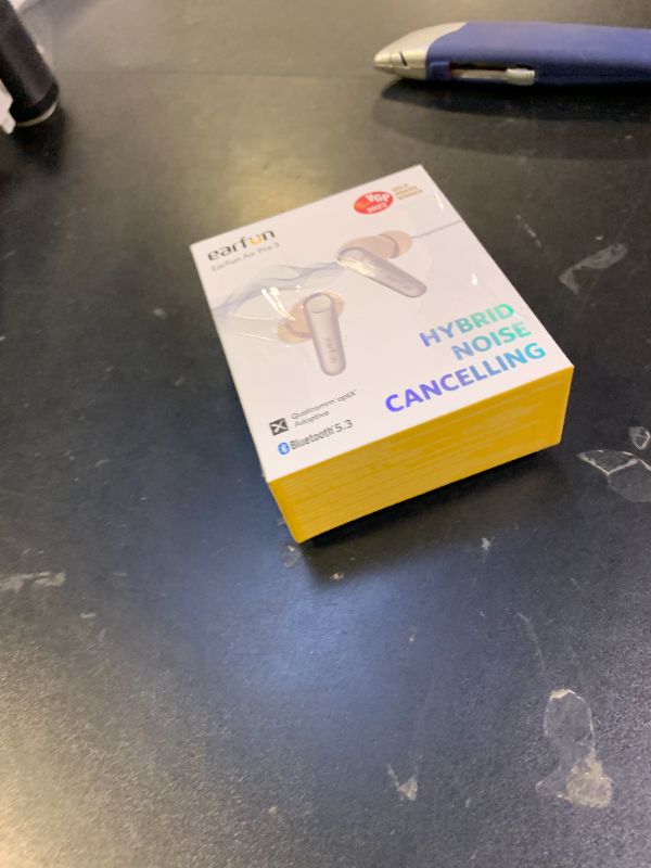 Photo 1 of EarFun Air Pro 3 Noise Cancelling Wireless Earbuds, Qualcomm® aptX™ Adaptive Sound, 6 Mics CVC 8.0 ENC, Bluetooth 5.3 Earbuds, Multipoint Connection, 45H Playtime, App Customize EQ, Oat White