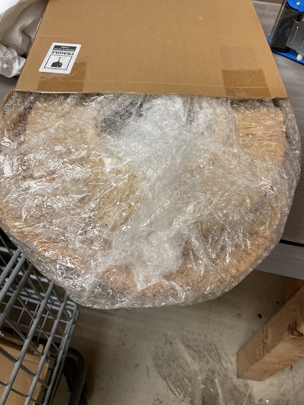 Photo 1 of 3 Pcs Boho Raffia Mirror Wall Hanging Decor 15.8 Inch 11.8 Inch Rustic Round Boho Circle Mirrors with Wood Bead Farmhouse Aesthetic Nursery Mirrors for Bedroom Living Room Bathroom Wall Decor