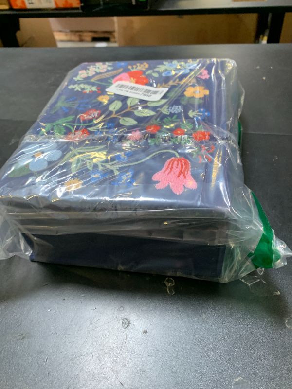 Photo 1 of Paper Co. Strawberry Fields Large Embroidered Keepsake Box With Elegant And Floral Design Pattern With Storage Space For Larger Items And Accessories