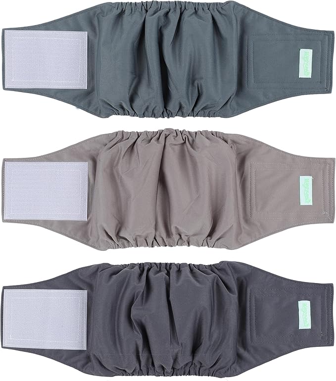 Photo 1 of wegreeco Washable Male Dog Belly Band (Stylish Pattern)- Pack of 3 - Washable Male Dog Belly Wrap, Dog Diapers Male (Small)
