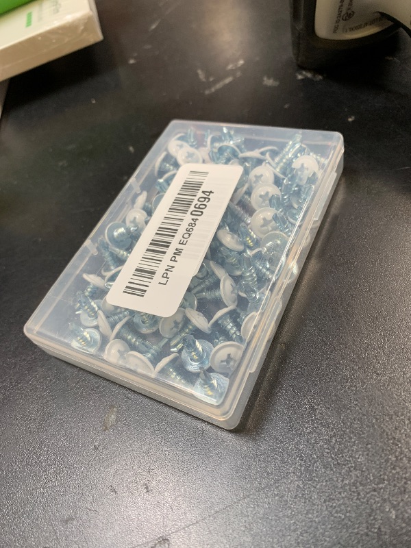 Photo 1 of #8 x 1/2" (100 PCS) White Head Fast Self Tapping Screws, Modified Truss Head Self Drilling Screw, Phillips Drive Sheet Metal Screws, Full Thread, Screwdriver Bit Included