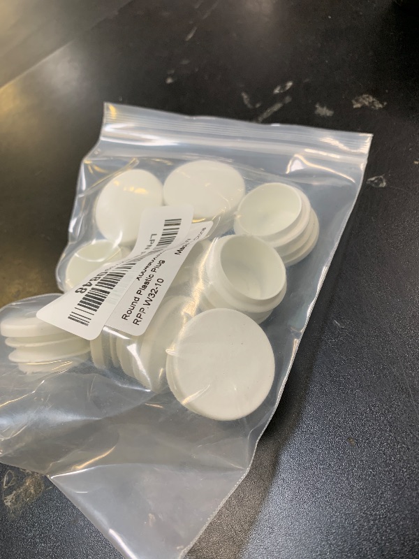 Photo 1 of 32mm (1-1/4 Inch) Round Plastic Plug, Round White Plastic End Cap, Hardware Plugs, Pipe Tubing End Cap for Chair Table Stool Leg, 10 PCS