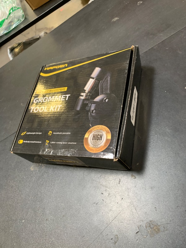 Photo 1 of HAPDEN Grommet Tool Kit, 3/8 inch Handheld Eyelet Kit Manual Grommet Press Machine with 500 pcs 10 mm Grommets
