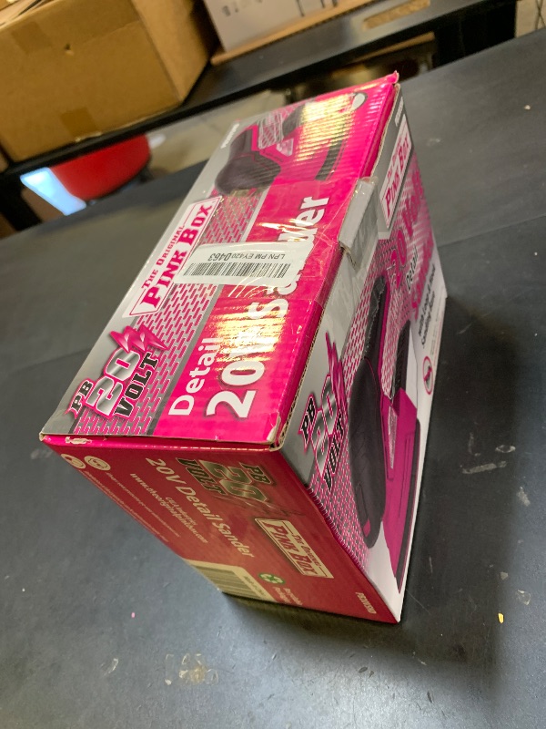 Photo 1 of The Original Pink Box 20-Volt Li-ion Brushless Cordless Detail Sander with 2Ah Battery, Pink