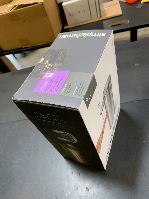Photo 1 of simplehuman 9 oz. Touch-Free Automatic Rechargeable Sensor Pump, Brushed Stainless Steel, New