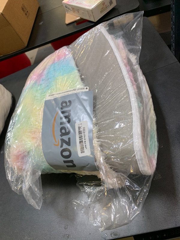 Photo 1 of Ophanie Rainbow Rug for Bedroom Girls, Unicorn Colorful Fluffy Soft Cute Fuzzy Area Rugs, Shag Plush Shaggy Bedside Floor 4x4 Round Furry Carpet for Kids Baby Teen Dorm Nursery Home Decor Aesthetic