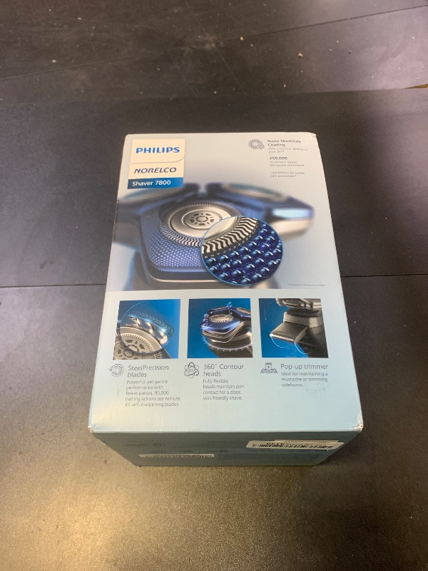 Photo 1 of Philips Norelco Shaver 7800, Rechargeable Wet & Dry Electric Shaver with SenseIQ Technology, Quick Clean Pod, Charging Stand, Travel Case and Pop-up Trimmer, S7885/85
