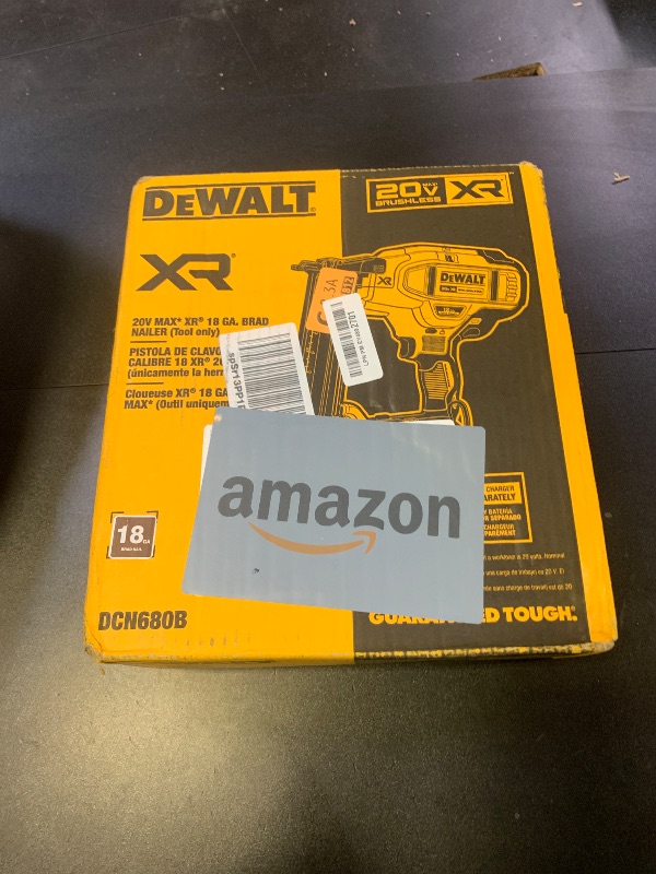 Photo 1 of DEWALT DCN680B 20V MAX* XR® 18 GA Cordless Brad Nailer (Tool Only)