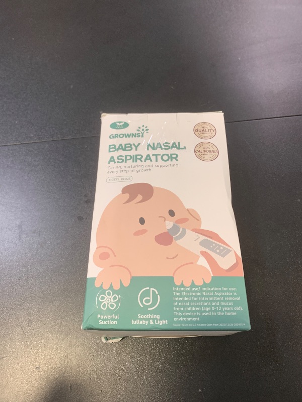 Photo 1 of GROWNSY Nasal Aspirator for Baby, Electric Baby Nose Sucker with Larger Suction Chamber and More Powerful Suction, Automatic Nose Cleaner with Music and Light Soothing Function