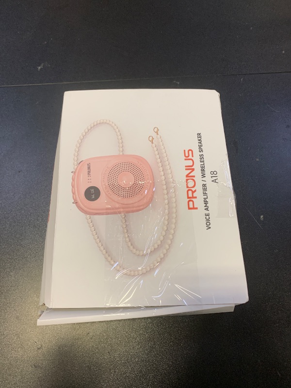 Photo 1 of Voice Amplifier for Teacher,Portable Wired Voice Amplifier with Microphone Headset and Speaker,Rechargeable Mini Voice Amplifier for Classroom,Speech,Training,Tour Guide,Pearl Chain Design-Pink