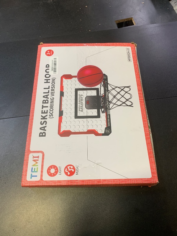 Photo 1 of TEMI Basketball Hoop Indoor, Mini Basketball Hoop with 4 Balls & Electronic Scoreboard, Over the Door Basketball Hoop, Basketball Toys for Boys Girls Age 5 6 7 8 9 10 11 12 - Kids & Teens Gift Ideas
