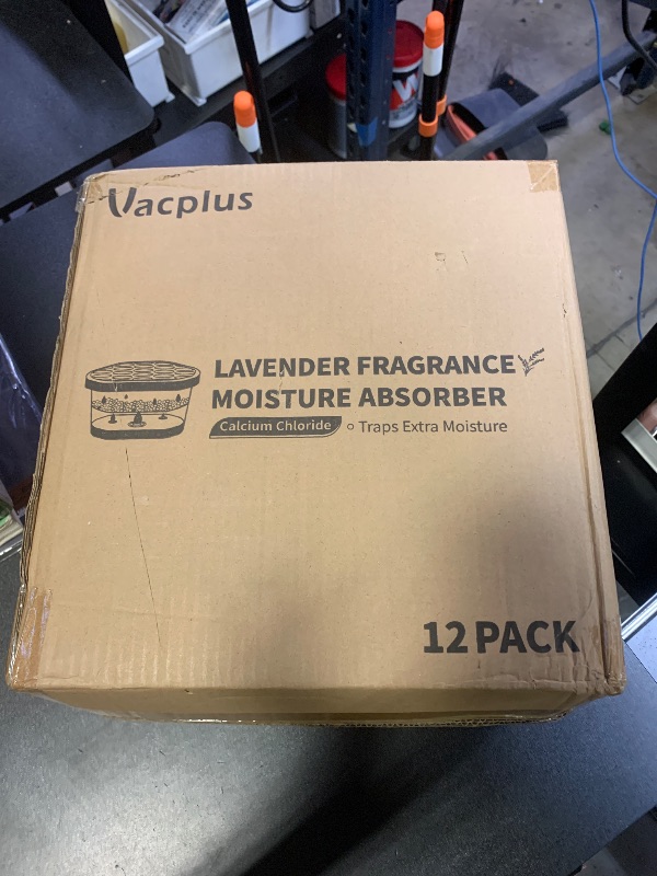 Photo 1 of Vacplus Moisture Absorbers 12 Pack, 10.5 Oz, Humidity Absorber Boxes Attracts Extra Moisture from Your Bathroom, Closet, Kitchen, Dehumidifier for Closet (Lavender Scent),Purple