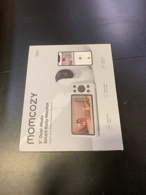 Photo 1 of Momcozy Smart WiFi Baby Monitor with Camera and Audio, 5" 1080P Screen with Wall Mount, Motion & Cry Detection, Safe Fence, Clear Night Vision, 5000mAh Battery, 2-Way Talk, Photo & Video Recording