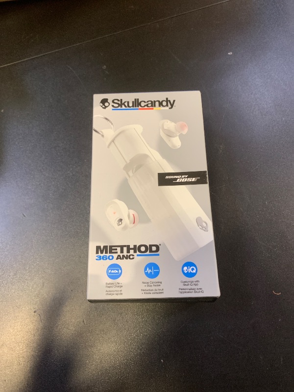 Photo 1 of Skullcandy Method 360 ANC Wireless Earbuds, Sound by Bose, Bluetooth Headphones, Premium Noise Cancelling, Up to 40 Hrs Battery, Sweat and Water Resistant, Microphone for iPhone Android - Bone