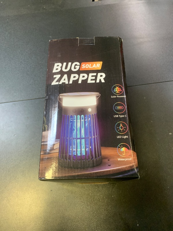 Photo 1 of Solar Bug Zapper Outdoor, Waterproof Mosquito Zapper with RGB & Flame Light, 4200V Electric Bug Zapper Indoor, 4000mAh Rechargeable Mosquito Killer Fly Zapper Trap for Patio Backyard Kitchen Camping