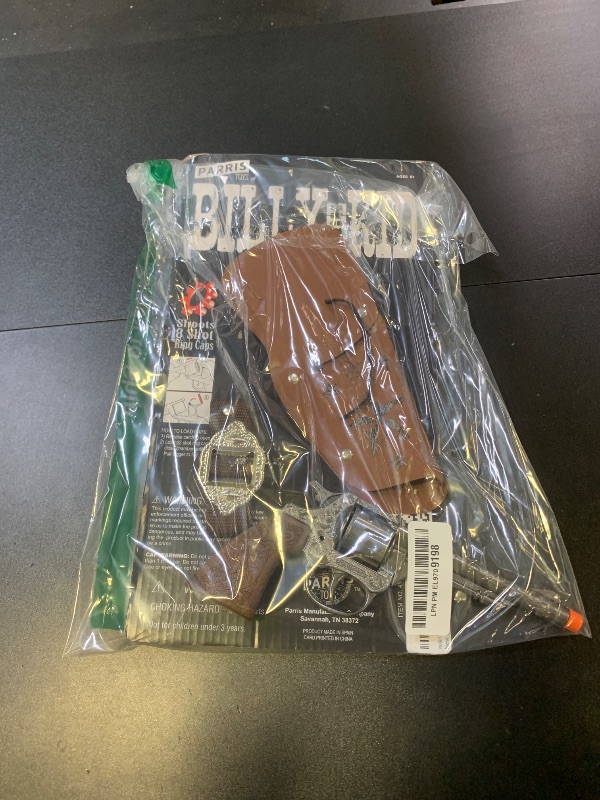 Photo 1 of PARRIS CLASSIC QUALITY TOYS EST. 1936 Billy The Kid Holster Set, Realistic Old Western Style Revolver, Solid Die-Cast Metal Pistol, Heavyweight Feel, 8-Shot Ring Caps, Perfect Cowboy Role Play Toy