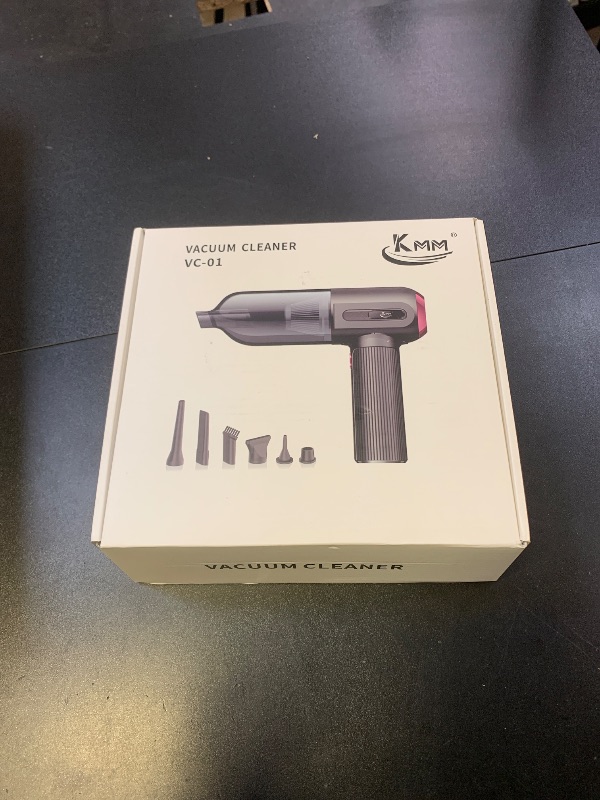 Photo 1 of KMM Handheld Car Vacuum Cleaner, 4 in 1 Vacuum Cleaner 16000Pa Air Duster, 3-Speed Adjustable 120W High Power Vacuum Cleaner with LED Light and Multi-Nozzles for Car, Home, Office, Pet