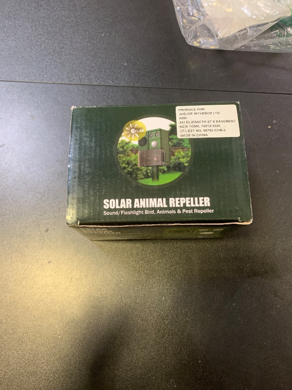 Photo 1 of Maxfetched Solar Animal Repellent, 3-in-1 Squirrel Repellent Cat Deer Raccoon Rodent Repellent Ultrasonic Outdoor, Pest Repeller with Motion Activated for Yard Lawn Attic, Dog Skunk Bird Deterrent