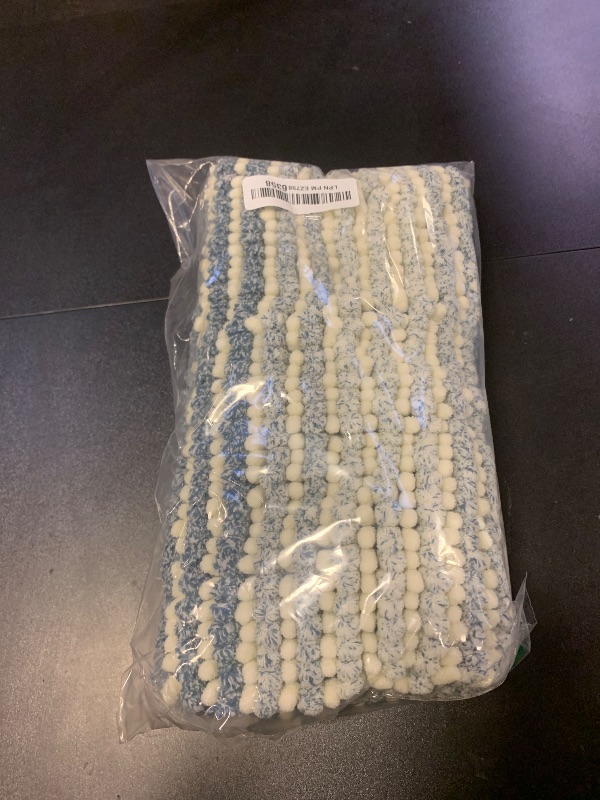 Photo 1 of BSICPRO Bathroom Rugs, Bath Mat Rug Non Slip 17 x 24 Inches Water Absorbent Chenille Bathroom Floor Mats Machine Washable (Haze Blue and Cream)
