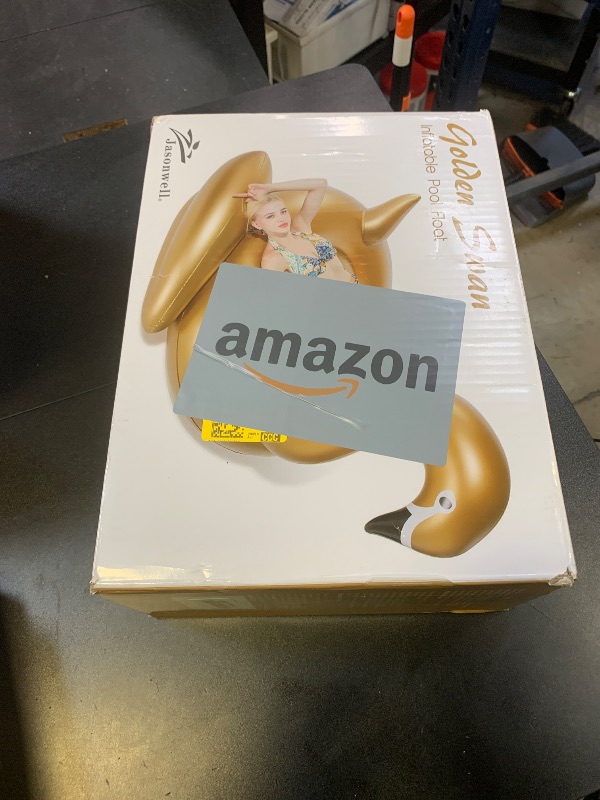 Photo 1 of Jasonwell Giant Inflatable Golden Swan Pool Float with Fast Valves Summer Beach Swimming Pool Floatie Lounge Floating Raft Outdoor Party Decorations Toys for Adults Kids (XXXL)