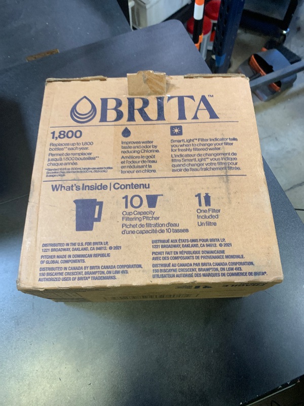 Photo 1 of Brita Large Water Filter Pitcher for Tap and Drinking Water, Includes 1 Standard Filter, BPA-Free, Lasts Two Months, 10-Cup Capacity, Bright White