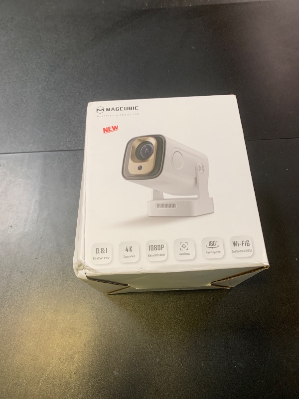 Photo 1 of ?Auto Focus&1080P?Magcubic Mini Smart Projector with 4K Support, Portable Projector with Wifi and Bluetooth, 5W Speaker, Built in Apps, Voice Control, Outdoor Movie Projector