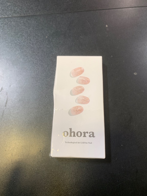Photo 1 of ohora Semi Cured Gel Nail Strips (N Sparkle Glam) - Nude, Glitter, Works with Any UV/LED Lamps, Salon-Quality, Long Lasting, Easy to Apply & Remove - Includes 2 Prep Pads, Nail File & Wooden Stick