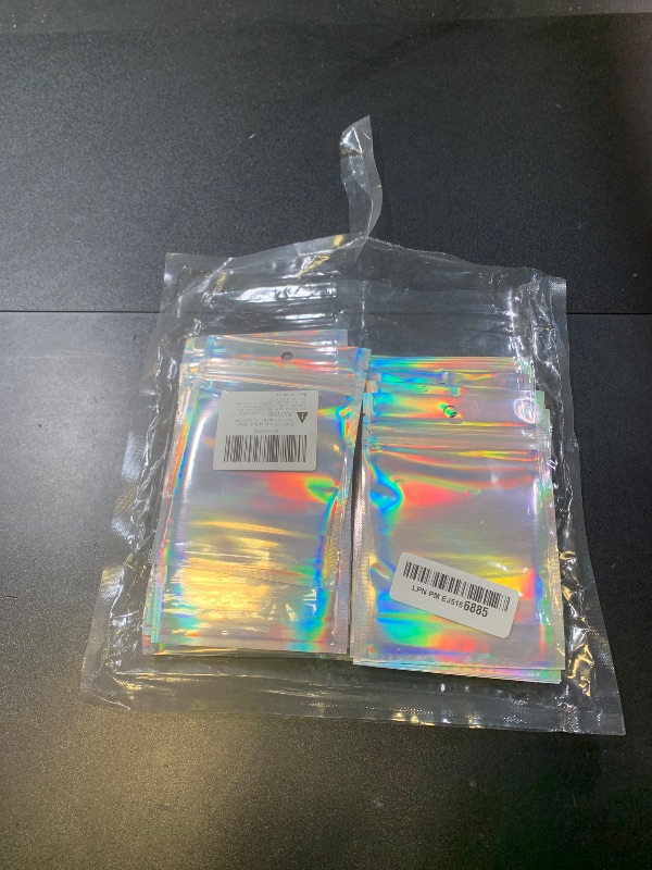 Photo 1 of 100Pcs Holographic Resealable Bags, 4x6 inch Packaging Foil Pouch ?Motomy Mylar Food Storage Bag Great for Small Business and Party Favor……