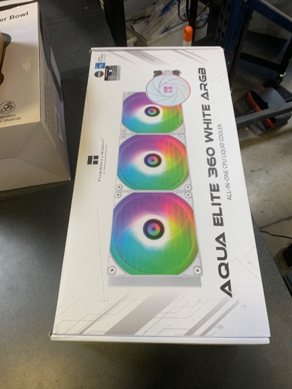 Photo 1 of Thermalright Aqua Elite 360 ARGB White CPU Aio Cooler, 360 CPU Liquid Cooling, Pump Head Speed up to 6400RPM,for AM4/AM5,Intel LGA1851/1150/1151/1200/2011/1700,High Performance Radiator(White)
