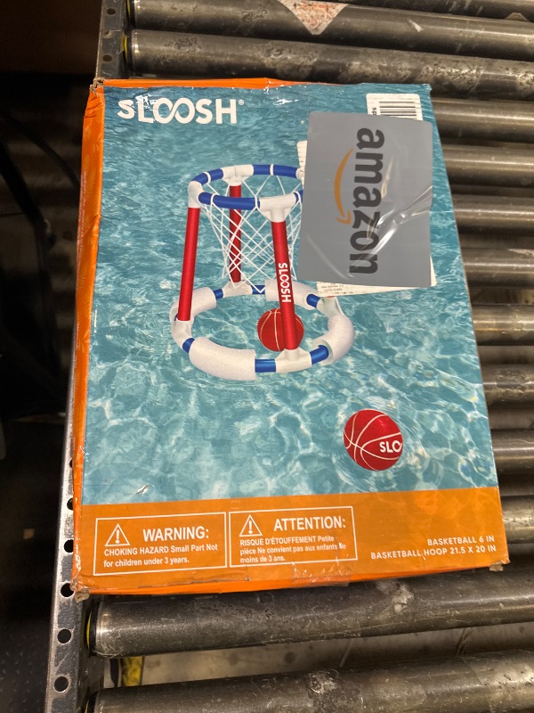 Photo 1 of Sloosh Pool Basketball Hoop Toys, Floating Basketball Pool Game, Swimming Floats Toys with Balls Pump, Summer Outdoor Water Play Toy for Kids and Adults (Red Blue)