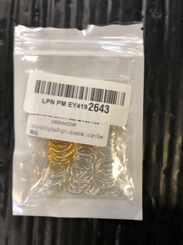 Photo 1 of 100 Pcs Hair Rings Braid Rings Hair Loop Clips for Women Hair Clips Accessories (Gold and Silver)