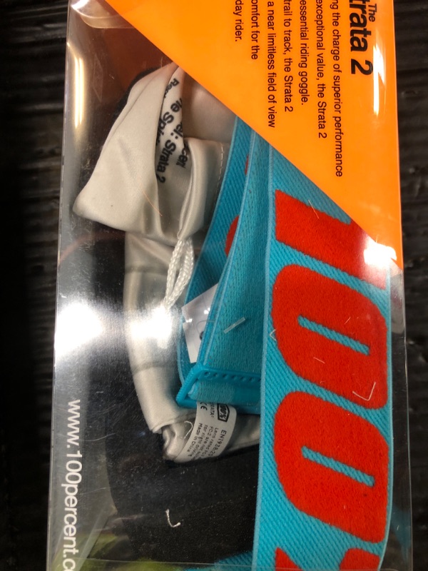 Photo 1 of 100% Strata 2 Motocross & Mountain Bike Goggles - MX and MTB Racing Protective Eyewear (Summit - Mirror Silver Lens)