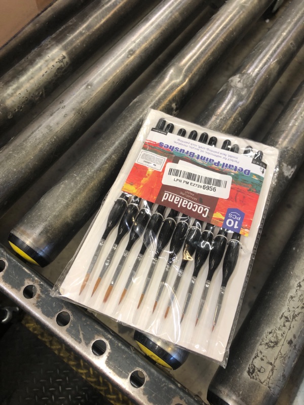 Photo 1 of 10Pcs Micro Paint Brushes Set with Triangular Handles - For Acrylic, Watercolor, Crafts, Models
