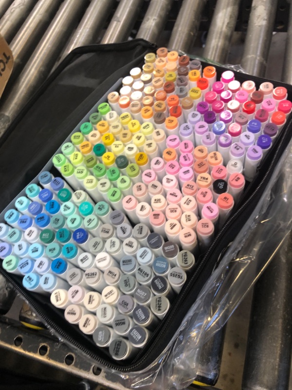 Photo 1 of SFAIH Alcohol Markers Brush & Fine - 216 Colors Double Tipped Art Markers for Adult Coloring Illustration, Gifts for Artist Adult - Adjustable Shoulder Strap & Faux Leather Lining & Outer Zip Pocket
