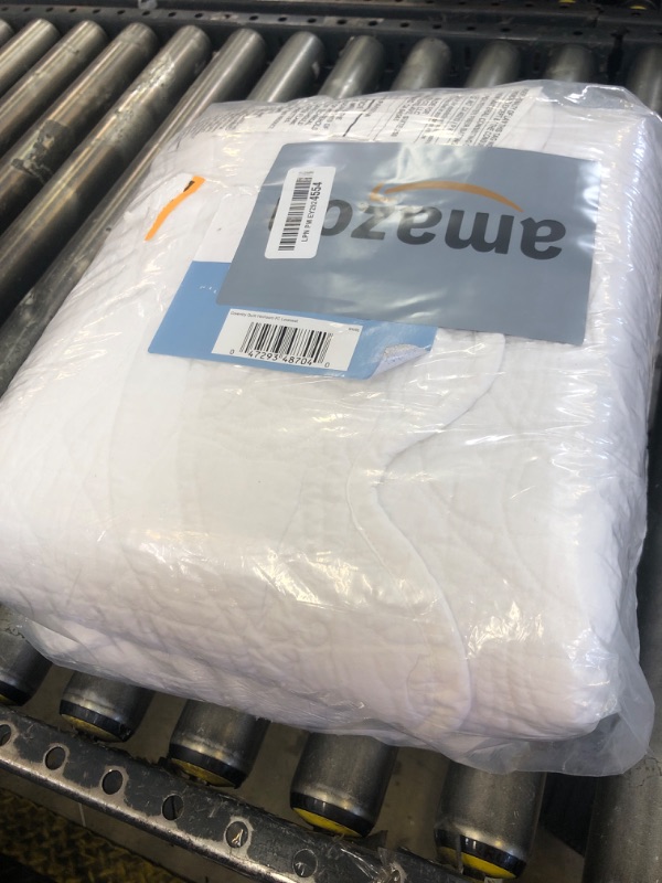 Photo 1 of SureFit Heirloom Quilted Cotton Furniture Cover with Scallop Edge, Loveseat Cover, Pet Friendly, Machine Washable, White Color