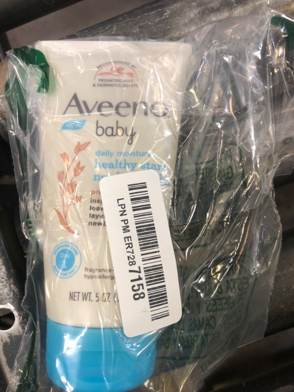 Photo 1 of Aveeno Baby Healthy Start Nourishing Newborn Balm, Hypoallergenic Baby Skin Balm with Prebiotic Oat Leaves a Nourishing Layer to Care for Newborn Skin, Fragrance-Free, 5 oz