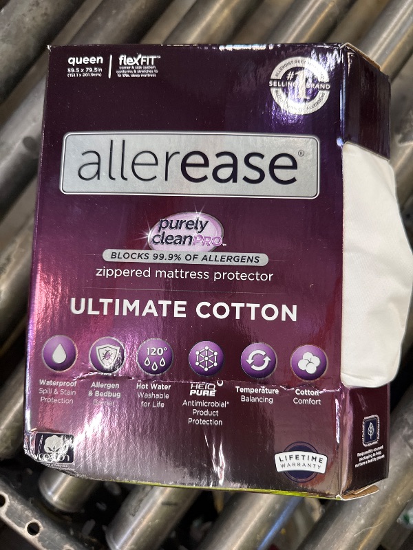 Photo 1 of AllerEase Ultimate Allergy Protection and Comfort Zippered Mattress Protector, Queen, White