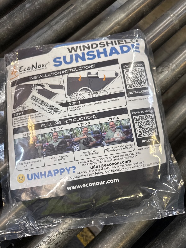 Photo 1 of EcoNour Mirror Cut Foldable Windshield Sun Shade for Car | 240T UV & Heat Reflective Sunshade with Storage Pouch | Keeps Interior Cool | Fits Most Sedans, SUVs & Trucks – Medium (64" x 32")