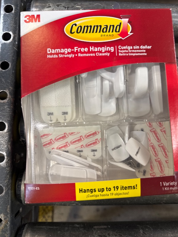 Photo 1 of Command Variety Pack, Including 10 Pairs of Picture Hanging Strips, 6 Wire Hooks and 8 Utility Hooks for Hanging, Organization and Storage, Damage-Free Hanging Up to 19 Items, 1 Kit