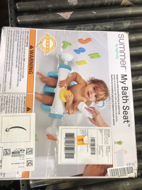 Photo 1 of Summer by Ingenuity My Bath Seat for Sit-Up Baby Bathing, Sure & Secure Suction Cups, ASTM Safety Tested & Approved, Backrest for Assisted Sitting, Easy Setup & Storage, Aqua