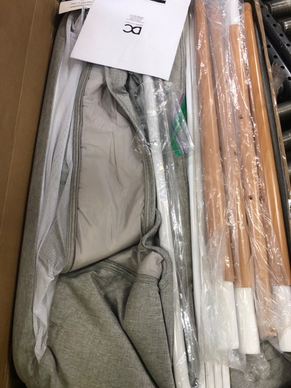 Photo 1 of Simmons Kids Koi by The Bed Bassinet with Breathable Mesh and Natural Beechwood Legs, Dove Grey