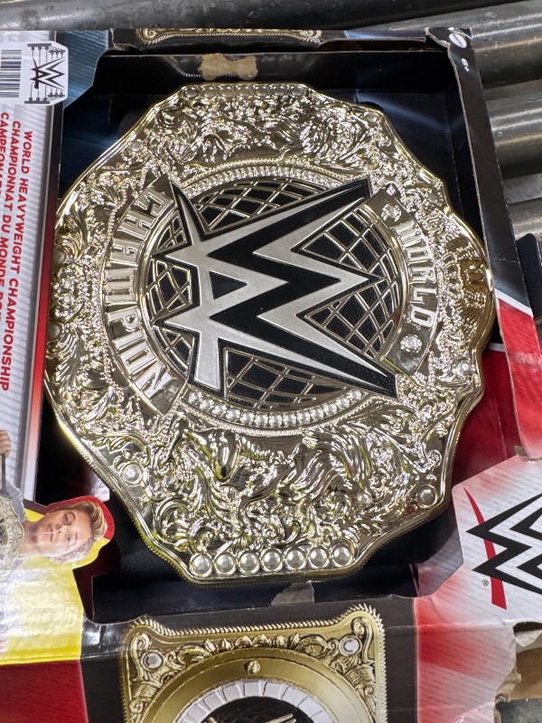 Photo 1 of Mattel WWE Championship Title, World Heavyweight Championship Role-Play & Costume Piece, Leather-Like Belt 3+ Feet with One-Time Adjustment