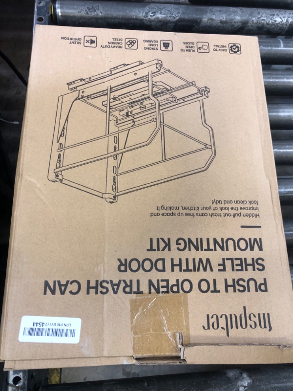 Photo 1 of Pull Out Trash Can Under Cabinet with Push to Open Slides, Insputer Heavy Duty Under Sink Garbage Can Kit for Kitchen, Laundry, Not Included Bin, Requires 15" W X 18" D Cabinet, has Installation video