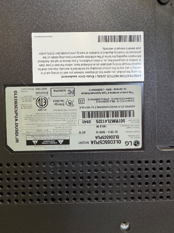 Photo 1 of LG 65-Inch Class OLED evo AI 4K C5 Series Smart TV w/Dolby Atmos, Dolby Vision, HDR10, AI Super Upscaling 4K, Filmmaker Mode, Wow Orchestra, Alexa Built-in (OLED65C5PUA, 2025)