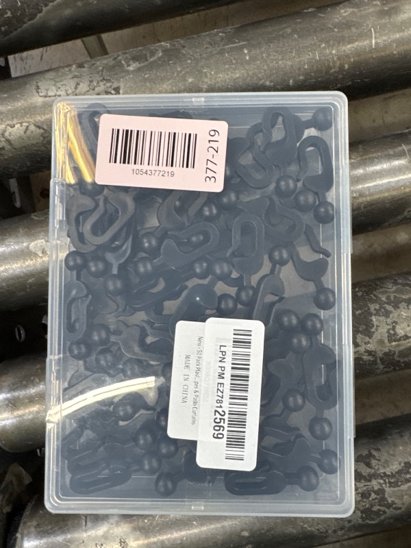 Photo 1 of 50 Pack Plastic Invisible Gazebo Curtain Hooks - Track Hooks for Mosquito Netting, Outdoor Canopy Drapes & Patio Curtains