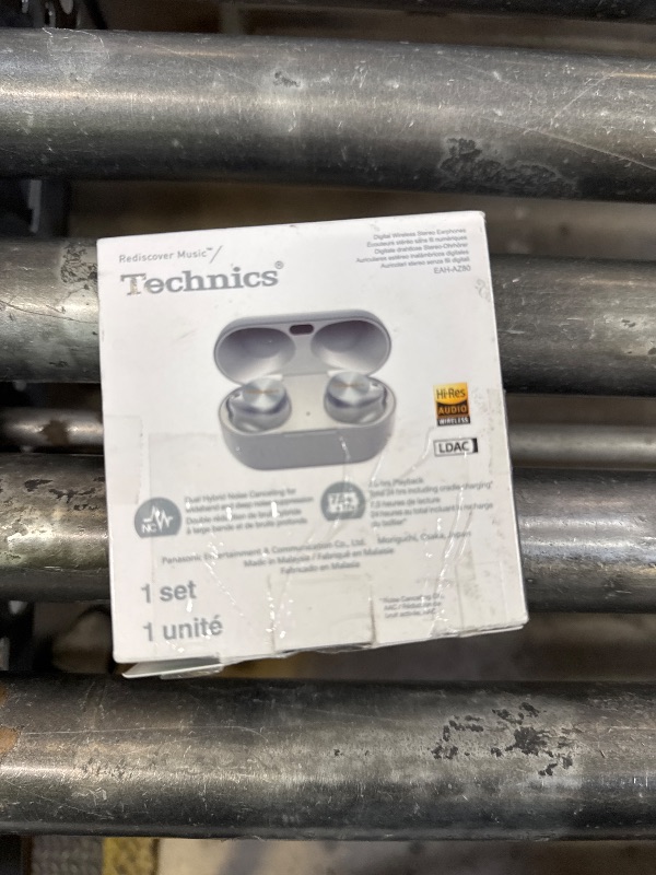 Photo 1 of Technics Premium Hi-Fi True Wireless Bluetooth Earbuds with Advanced Noise Cancelling, 3 Device Multipoint Connectivity, Wireless Charging, Hi-Res Audio + Enhanced Calling - EAH-AZ80-S (Silver)