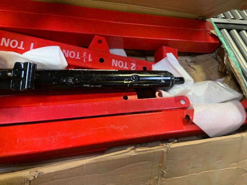 Photo 1 of 2 Ton Engine Hoist, Folding Cherry Picker Engine Hoist with Lever and 6 Casters, 4400lbs Heavy Duty Hydraulic Shop Crane, Engine Crane Lifter for Workshops Garage Warehouse